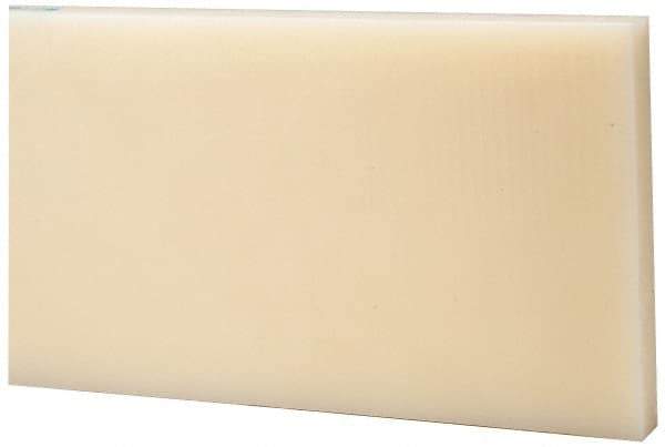 Made in USA - 2 Ft. Long x 4 Inch Wide x 1-1/2 Inch High, Nylon, Rectangular Plastic Bar - Natural - Americas Industrial Supply