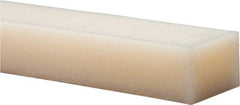 Made in USA - 4 Ft. Long x 2 Inch Wide x 1-1/4 Inch High, Nylon, Rectangular Plastic Bar - Natural - Americas Industrial Supply