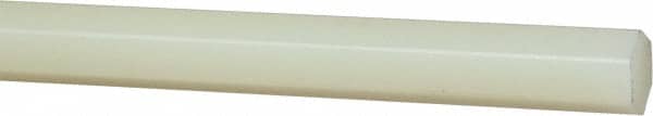 Made in USA - 4' x 3/8" Natural (Color) Nylon 6/6 Hexagonal Bar - Americas Industrial Supply