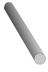 Made in USA - 4' Long, 1-1/4" Diam, Polyetherimide (PEI) Plastic Rod - Natural (Color) - Americas Industrial Supply