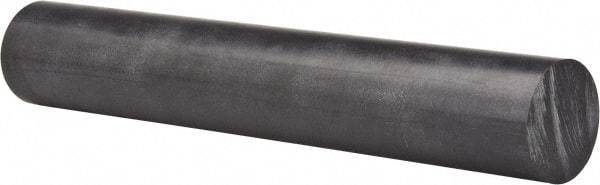 Made in USA - 8' Long, 2" Diam, Polycarbonate Plastic Rod - Black - Americas Industrial Supply