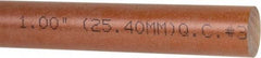 Made in USA - 4' Long, 1" Diam, Polyetherimide (PEI) Plastic Rod - Natural (Color) - Americas Industrial Supply