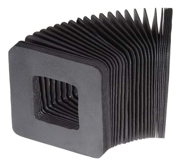 Made in USA - 0.02 Inch Thick, Polyester Square Flexible Bellows - 6 x 6 Inch Inside Square - Americas Industrial Supply