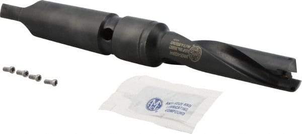 Allied Machine and Engineering - Series 0.5, 11/16" Max Diam, 3MT Taper Shank, Helical Flute Spade Drill - 2-1/2" Max Depth, 3-43/64" Body Length, 7-3/16" OAL, Standard Length, Through Coolant - Americas Industrial Supply