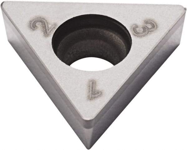 Seco - TCGW1.81.51 Grade CBN200 PCBN Turning Insert - Uncoated, 60° Triangle, 7/32" Inscr Circle, 3/32" Thick, 1/64" Corner Radius - Americas Industrial Supply
