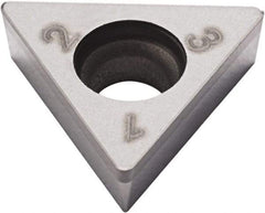 Seco - TCGW21.52 Grade CBN200 PCBN Turning Insert - Uncoated, 60° Triangle, 1/4" Inscr Circle, 3/32" Thick, 1/32" Corner Radius - Americas Industrial Supply