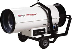 Heatstar - 400,000 BTU, Natural Gas/Propane Dual Fuel Direct Fired Heater - 2 to 100 Lb Tanks Min Fuel Capacity, 56" Long x 24" Wide x 33" High - Americas Industrial Supply