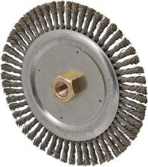 Weiler - 7" OD, 5/8" Arbor Hole, Stringer Bead Steel Wheel Brush - 3/16" Face Width, 1-1/8" Trim Length, 0.02" Filament Diam, 9,000 RPM - Americas Industrial Supply