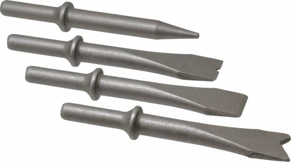 PRO-SOURCE - 5" OAL, 1-1/8" Shank Diam, Chisel Set - Round Drive, Round Shank, Alloy Steel - Americas Industrial Supply