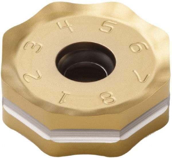 Seco - ONMU090520 ME13 Grade MP3000 Carbide Milling Insert - TiAlN Finish, 0.228" Thick, 0.866" Inscribed Circle - Americas Industrial Supply