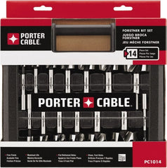 Porter-Cable - 1/4 to 2-1/8", 135° Point, Carbon Steel Auger Drill Bit Set - Americas Industrial Supply
