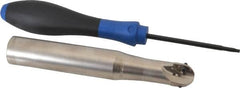 Seco - 5/8" Cut Diam, 0.55" Max Depth of Cut, 3/4" Shank Diam, 4.78" OAL, Indexable Ball Nose End Mill - Straight Shank, R218.20 Toolholder, 218.20-080.R Insert - Americas Industrial Supply