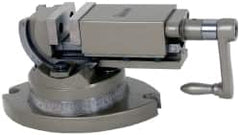 Gibraltar - 6" Jaw Width, 6" Jaw Opening Capacity, 2-Way Angle Swivel Machine Vise - Manual Operation, 1 Station, 22-1/4" Long x 1-3/4" Deep, Cast Iron - Americas Industrial Supply