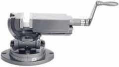Gibraltar - 4" Jaw Width, 4" Jaw Opening Capacity, 3-Way Angle Swivel Machine Vise - Manual Operation, 1 Station, 16-1/2" Long x 1-1/2" Deep, Cast Iron - Americas Industrial Supply