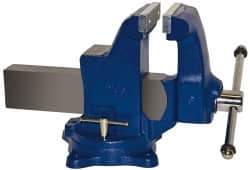 Gibraltar - 6" Jaw Width, 10" Opening Capacity, 6-1/4" Throat Depth, Ductile Iron Swivel Bench Vise - Bolt Down Base Attachment - Americas Industrial Supply