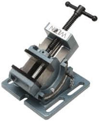 Wilton - 3" Jaw Opening Capacity x 1-1/8" Throat Depth, Angle Drill Press Vise - 3" Wide x 1-1/8" High Jaw, Stationary Base, Standard Speed, 6" OAL x 4" Overall Height, Cast Iron - Americas Industrial Supply