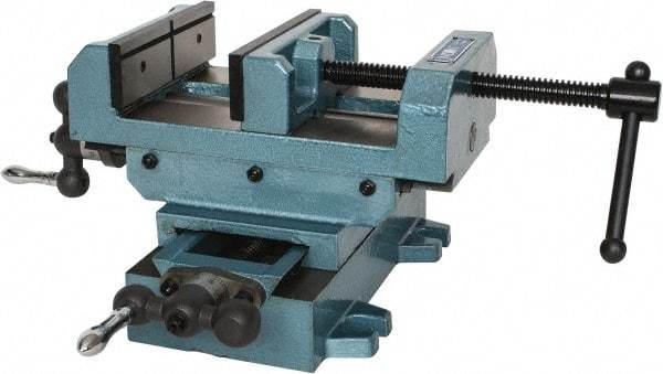 Wilton - 6" Jaw Opening Capacity x 2" Throat Depth, Horizontal Drill Press Vise - 6" Wide x 2" High Jaw, Cross Slide Base, Standard Speed, 9-1/2" OAL x 7-1/4" Overall Height, Cast Iron - Americas Industrial Supply