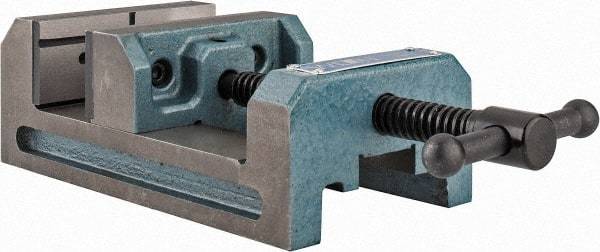 Wilton - 4" Jaw Opening Capacity x 1-1/2" Throat Depth, Horizontal Drill Press Vise - 4" Wide x 1-1/2" High Jaw, Stationary Base, Standard Speed, 7-5/16" OAL x 2-3/4" Overall Height, Cast Iron - Americas Industrial Supply