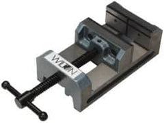 Wilton - 6" Jaw Opening Capacity x 2" Throat Depth, Horizontal Drill Press Vise - 6" Wide x 2" High Jaw, Stationary Base, Standard Speed, 12" OAL x 3-1/2" Overall Height, Cast Iron - Americas Industrial Supply