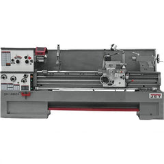 Jet - 18" Swing, 80" Between Centers, 230 Volt, Triple Phase Engine Lathe - 5MT Taper, 7-1/2 hp, 25 to 1,800 RPM, 3-1/8" Bore Diam - Americas Industrial Supply