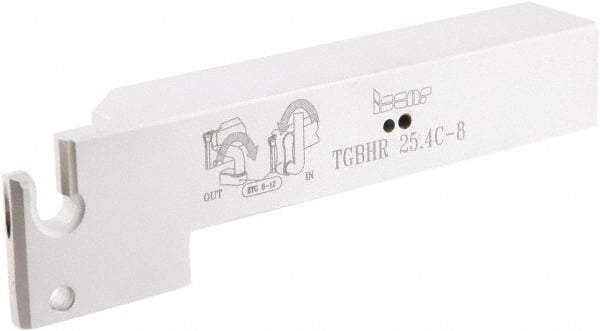 Iscar - TGBH, External, Right Hand, 0.98" Max Depth of Cut, 0.315" Max Groove Width, Indexable Grooving Tool Holder - TAG N 8..C/W/M, TAGB/TAGBA 8.. Insert Compatibility, 1" Shank Height, 1" Shank Width, 5.9" OAL, Through Coolant - Americas Industrial Supply