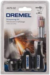 Dremel - 8 Piece Aluminum Oxide Garden/Lawn Mower/Chain Saw Sharpener, Gauge, Spacers, Wrench and Stones Kit - Americas Industrial Supply