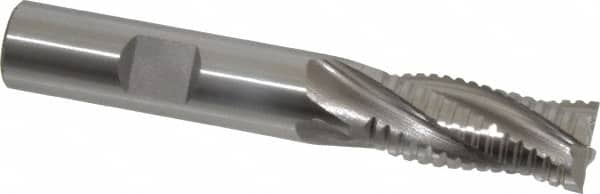OSG - 1/2" Diam, 1-1/4" LOC, 4 Flute Cobalt Roughing & Finishing Square End Mill - Uncoated, 3-1/4" OAL, 1/2" Shank Diam, Weldon Shank, 30° Helix, Centercutting - Americas Industrial Supply