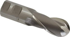 OSG - 1-1/4" Diam, 2-1/2" LOC, 2 Flute Cobalt Ball End Mill - Uncoated, Single End, 5" OAL, 1-1/4" Shank Diam, Spiral Flute - Americas Industrial Supply