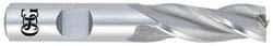 OSG - 1-1/2", 2" LOC, 1-1/4" Shank Diam, 4-1/2" OAL, 3 Flute, Cobalt Square End Mill - Single End, Uncoated, Spiral Flute, 30° Helix, Centercutting, Right Hand Cut, Right Hand Flute, Series 531 - Americas Industrial Supply