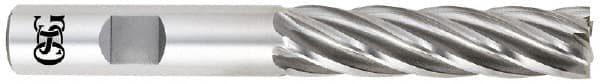 OSG - 1-1/2", 4" LOC, 1" Shank Diam, 6-1/2" OAL, 6 Flute, Cobalt Square End Mill - Single End, Uncoated, Spiral Flute, 30° Helix, Right Hand Cut, Right Hand Flute, Series 545 - Americas Industrial Supply