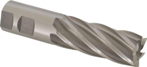 OSG - 1-1/4", 3" LOC, 1-1/4" Shank Diam, 5-1/2" OAL, 6 Flute, Cobalt Square End Mill - Single End, Uncoated, Spiral Flute, 30° Helix, Right Hand Cut, Right Hand Flute, Series 547 - Americas Industrial Supply