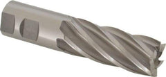 OSG - 1-1/4", 3" LOC, 1-1/4" Shank Diam, 5-1/2" OAL, 6 Flute, Cobalt Square End Mill - Single End, Uncoated, Spiral Flute, 30° Helix, Right Hand Cut, Right Hand Flute, Series 547 - Americas Industrial Supply
