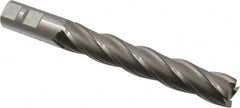 OSG - 7/8", 5" LOC, 7/8" Shank Diam, 7-1/4" OAL, 4 Flute, Cobalt Square End Mill - Single End, Uncoated, Spiral Flute, 30° Helix, Right Hand Cut, Right Hand Flute, Series 557 - Americas Industrial Supply