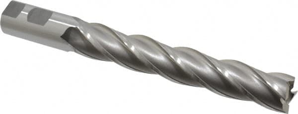 OSG - 1", 6" LOC, 1" Shank Diam, 8-1/2" OAL, 4 Flute, Cobalt Square End Mill - Single End, Uncoated, Spiral Flute, 30° Helix, Right Hand Cut, Right Hand Flute, Series 557 - Americas Industrial Supply