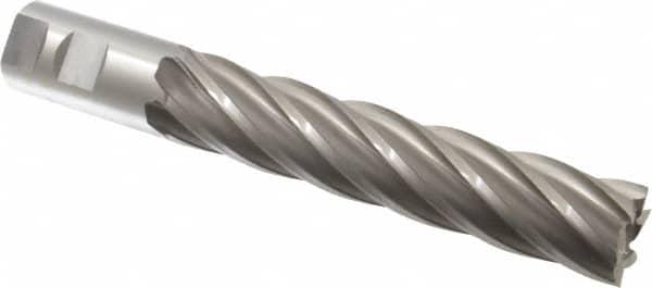 OSG - 1-1/4", 6" LOC, 1-1/4" Shank Diam, 8-1/2" OAL, 6 Flute, Cobalt Square End Mill - Single End, Uncoated, Spiral Flute, 30° Helix, Right Hand Cut, Right Hand Flute, Series 557 - Americas Industrial Supply
