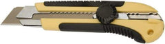 Ability One - Snap Utility Knife - 4-1/2" Steel Blade, Yellow Die Cast Handle, 5 Blades Included - Americas Industrial Supply