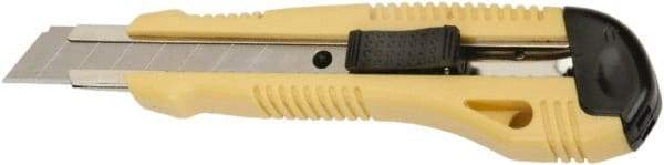 Ability One - Snap Utility Knife - 5-5/8" Steel Blade, Yellow Steel Handle - Americas Industrial Supply