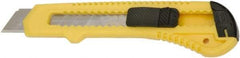 Ability One - Snap Utility Knife - 5-5/8" Steel Blade, Yellow Plastic Handle - Americas Industrial Supply