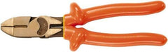 Ampco - 8-3/4" OAL, Insulated Side Cutting Linesman's Pliers - Smooth Jaw, 1000 Volt Insulated Handles - Americas Industrial Supply