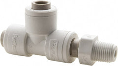 Parker - Plastic Push-To-Connect Tube Fittings Type: Male Swivel Run Tee Tube Outside Diameter (Inch): 1/4 x 1/8 - Americas Industrial Supply