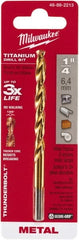 Milwaukee Tool - 1/4" High Speed Steel, 135° Point, Round with Flats Shank Maintenance Drill Bit - Americas Industrial Supply