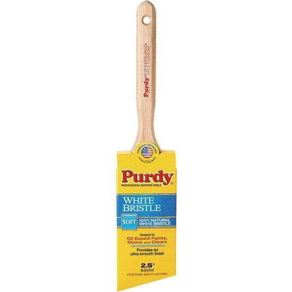 Purdy - 2-1/2" Angled Hog General Purpose Paint Brush - 2-7/8" Bristle Length, 7-1/4" Wood Fluted Handle - Americas Industrial Supply