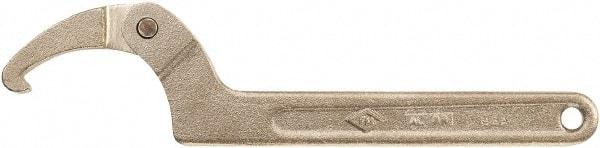 Ampco - 1-1/4" to 3" Capacity, Aluminum Bronze Finish, Adjustable Pin Spanner Wrench - 8" OAL - Americas Industrial Supply