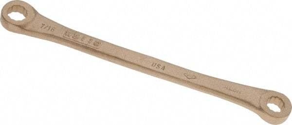 Ampco - 3/8" x 7/16" 12 Point Offset Box Wrench - Double End, 7-3/4" OAL, Aluminum Bronze - Americas Industrial Supply