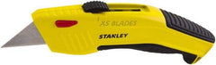 Stanley - Retractable Utility Knife - 1/2" Bi-Metal Blade, Black & Yellow Cast Metal Handle, 1 Blade Included - Americas Industrial Supply