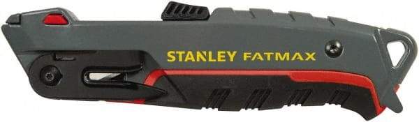 Stanley - Retractable Utility Knife - 1/2" Bi-Metal Blade, Gray Bi-Material Handle, 6 Blades Included - Americas Industrial Supply