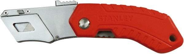 Stanley - Retractable Utility Knife - 1/2" Bi-Metal Blade, Red Plastic Handle, 1 Blade Included - Americas Industrial Supply