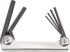 Bondhus - 6 Piece Fold-Up Ball End Hex Key Set - Hex Range 3 to 10mm, 7-1/2" OAL, Protanium High Torque Steel - Americas Industrial Supply