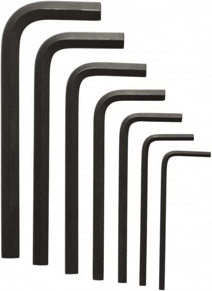 Bondhus - 7 Piece L-Key Ball End Hex Key Set - Hex Range 5/64 to 1/4", 6-1/2" OAL, Protanium High Torque Steel - Americas Industrial Supply