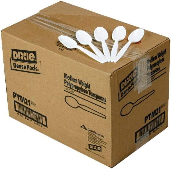 Dixie - Dixie Plastic Tableware, Mediumweight Teaspoons - White - Americas Industrial Supply